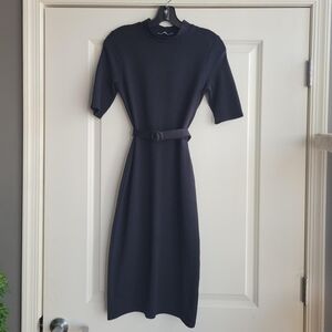 Zara Black Belted Midi Dress